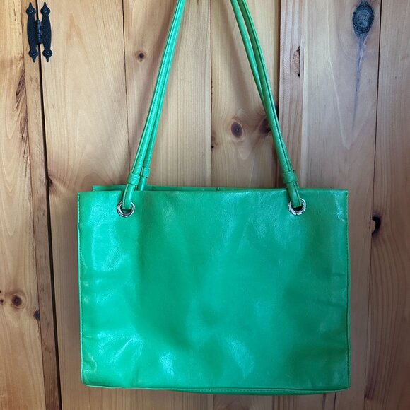 madison & Max Large Spring Green Double  Handle Purse/Tote - 15” x 11” x 4” - Picture 3 of 4